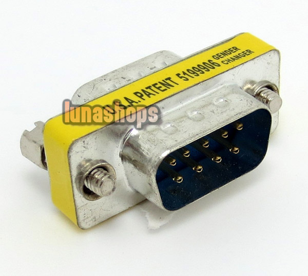 Serial Converter Adapter DB9 9 Pin RS-232 Male To Male