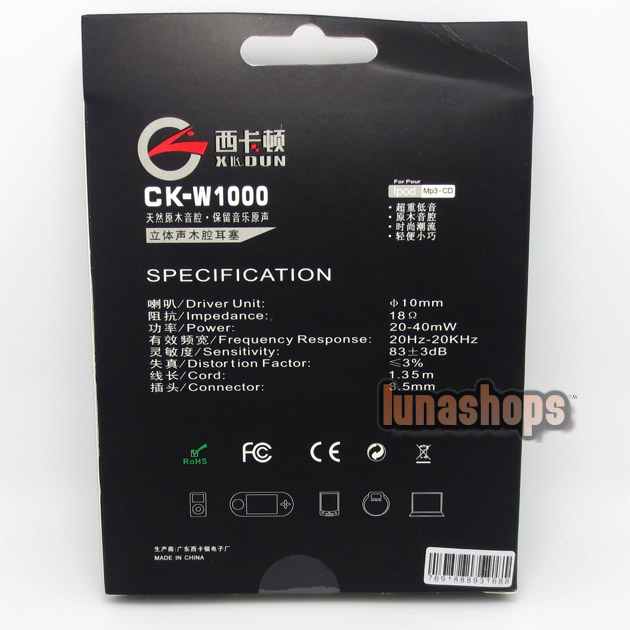 XKDUN CK-W1000 In-ear Stereo Metal Earphone Headset For 2ds 3ds PSV