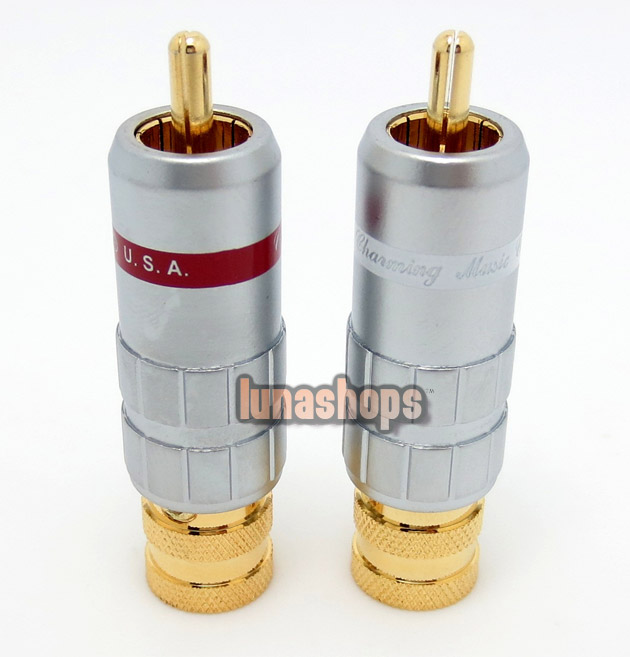 1 Pair Golden plated CMC RCA-55 HiFi Plug Connector RCA male adapter