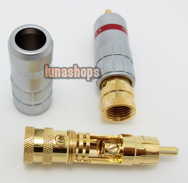1 Pair Golden plated CMC RCA-55 HiFi Plug Connector RCA male adapter