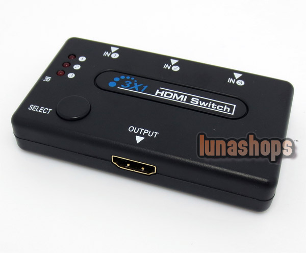 3 Port HDMI Switch Switcher Hub with Remote Control Splitter Box 1080p Full HD