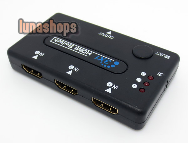 3 Port HDMI Switch Switcher Hub with Remote Control Splitter Box 1080p Full HD