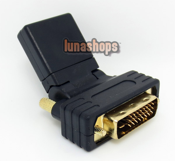 DVI Male 24+1 to HDMI female 360 rotate swivel adapter connector HDTV 1080P