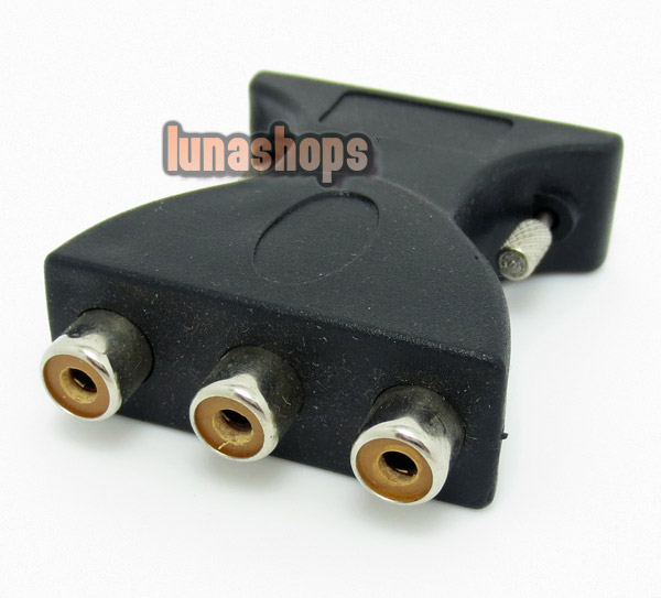 DVI 24+5 Male to 3 RCA Ypbpr Component Adapter Black