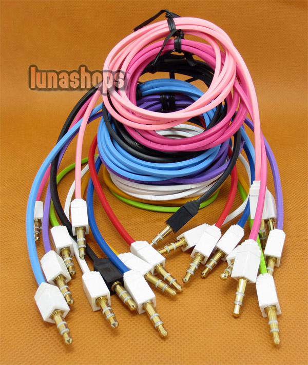 10 Color for choosing 3.5mm male to Male Audio Cable 100cm long quadrate Version JD10