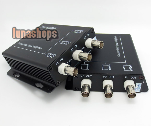 3 Channel Camera BNC Video Signal Multiplexer Box Adapter For CCTV