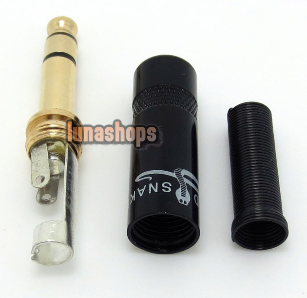 Gold Snake Stereo Plug Audio Cable Connector 6.5mm male DIY adapter