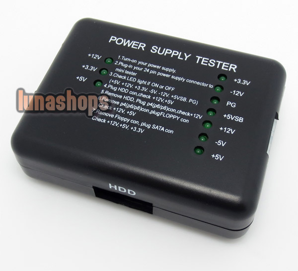 PC Power Supply Tester 20/24 Pin PSU ATX SATA HDD