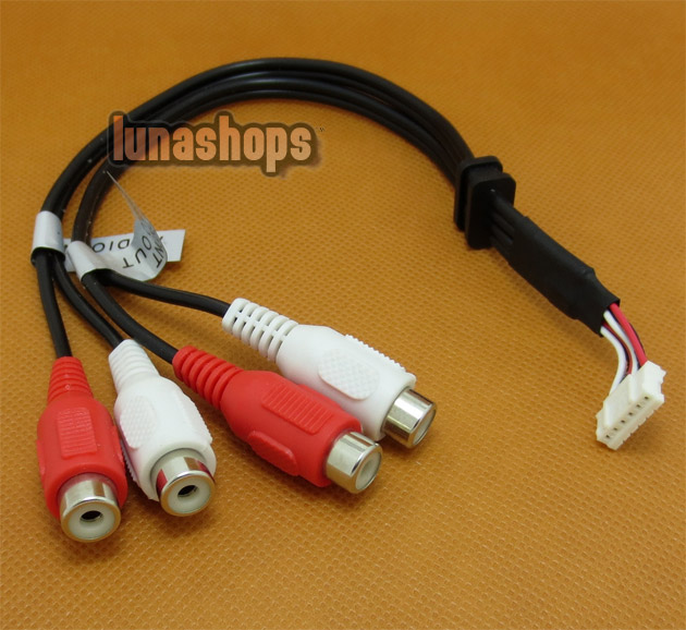 4 RCA AV Female to 6 pin Car Cable Adapter