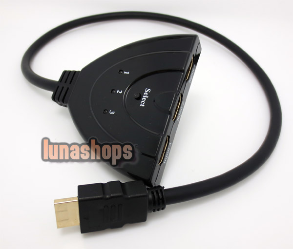 HDMI Switch Switcher Splitter 3 Port Hub Select Triangle 1080P for PS4 HDTV Xbox one