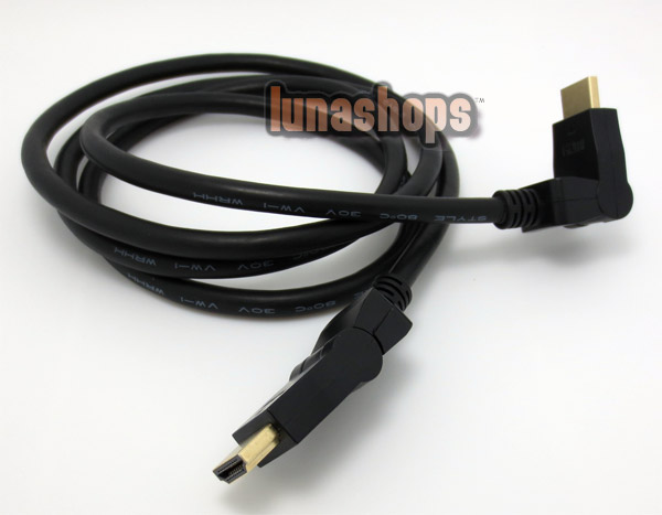 Gold connector HDMI Male to HDMI male 180 Degree Rotating Swivel Cable HDTV 1.4