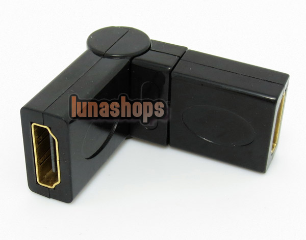 HDMI Female to Female F/F 360° Rotating Swivel 180°Angled Converter Adapter