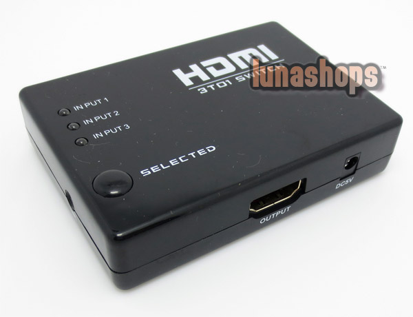 3 Port HDMI Switcher Switch Splitter Hub Full HD 1080P