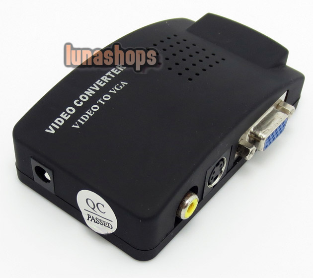PC Laptop Composite AV/S Video To VGA TV Converter Monitor Adapter Switch Box