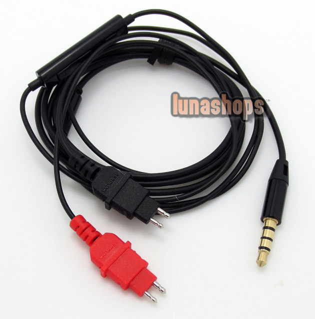 1.2m Handmade Cable + Remote For Sennheiser HD580 HD600 HD650 earphone Headphone Iphone/Samsung