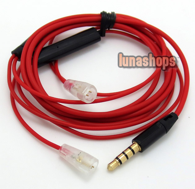 1.2m Handmade Cable + Remote For Sennheiser IE8  IE80 earphone headset Iphone/Samsung