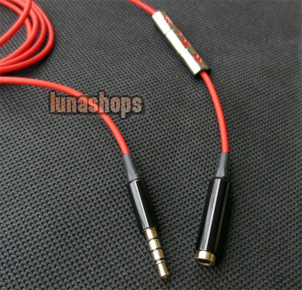 4 Pole 3.mm Male to Female Extension Cable With Remote for HTC Samsung Mobilephone