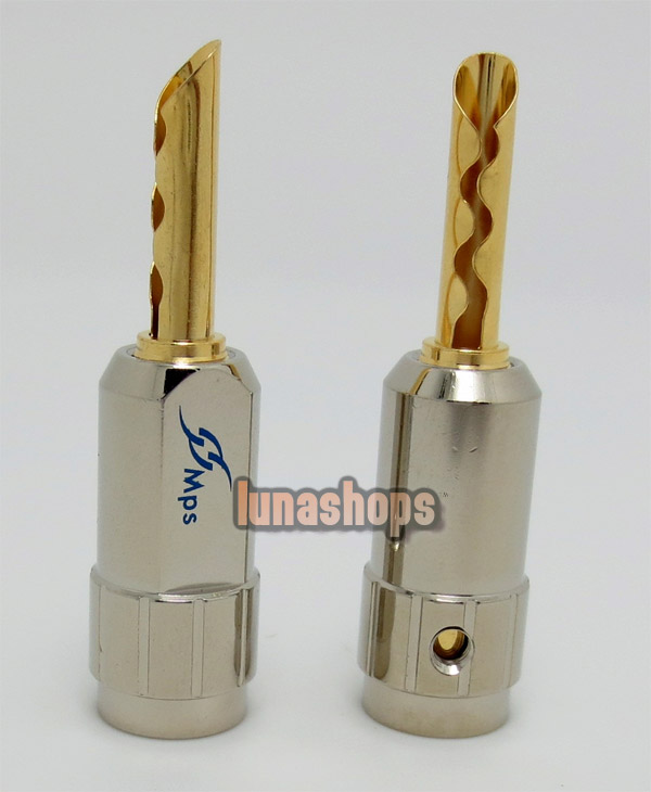 2pcs MPS Banana Plug shark 1mk2 Flat Gold Plated Hifi For Diy dia:5mm