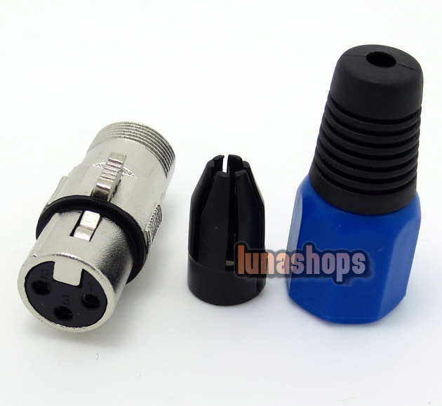 Blue XLR Female Plug Microphone DIY Adapter