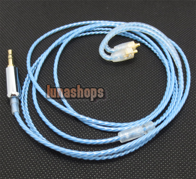 Blue Color Silver Plated Cable For Shure Se425 se535 se846 ue900 earphone headset