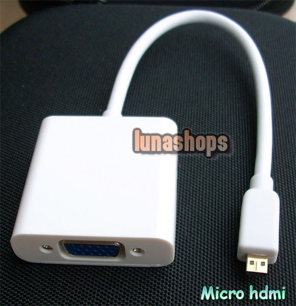 Micro HDMI Male to VGA Female Video Audio Converter Box Cable (Chip inside)