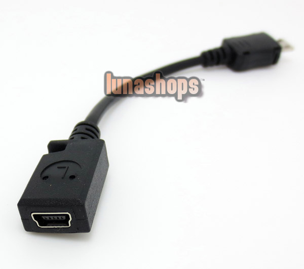 USB 2.0 Mini A 5 Pin Female to Micro B Male Adapter Data Cable Converter