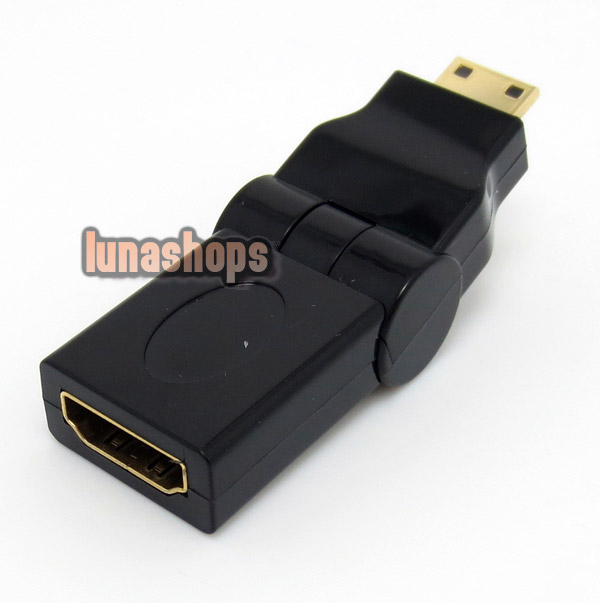 HDMI Female to Mini HDMI Male 180°Rotation Swivel 90°Folding Adapter Converter