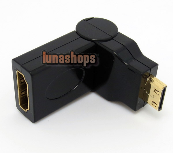 HDMI Female to Mini HDMI Male 180°Rotation Swivel 90°Folding Adapter Converter