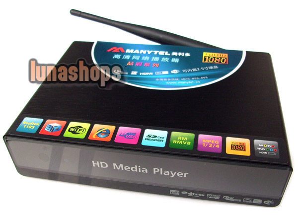 Manytel Jingcai-1 Realtek1185 1080P Full HD HDMI WIFI RJ45 TV AV Set Top Box Media Player 