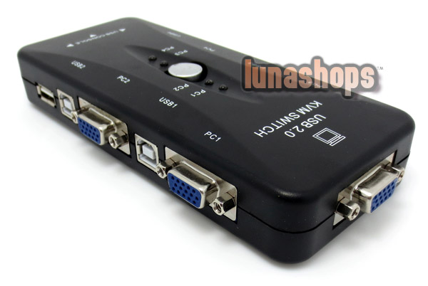 4 Port USB 2.0 KVM VGA/SVGA Switch Box Adapter Connects USB keyboard