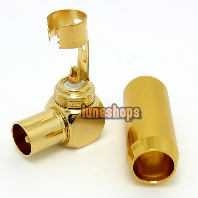 24k Gold RF TV Male Video Adapter Connector For DIY TV Set Cable cunstom