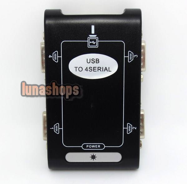 USB 2.0 to 4 Port RS232 DB9 9 Pin COM Serial Adapter Converter Controller HUB