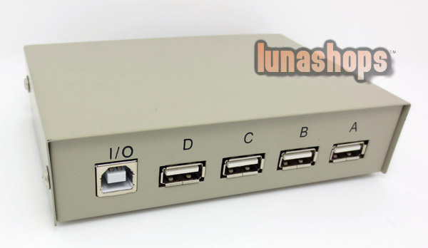 USB 2.0 4 Port PC manual sharing printer/scanner switch HUB Box