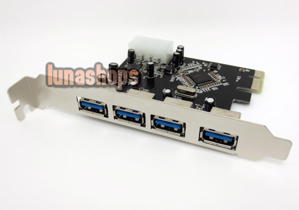 PCI-E Express 1X to 4 Ports USB 3.0 HUB controller adapter Card