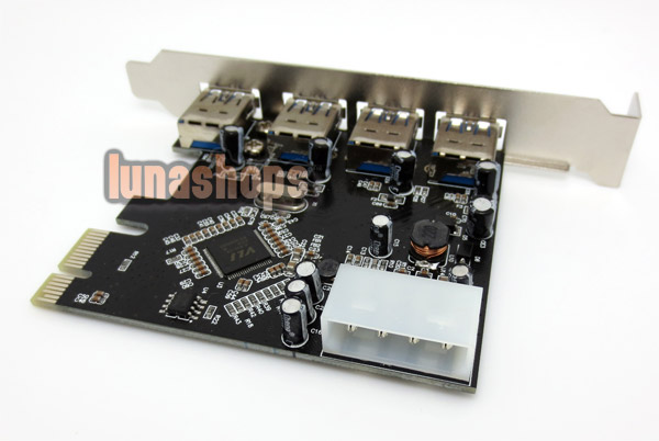 PCI-E Express 1X to 4 Ports USB 3.0 HUB controller adapter Card