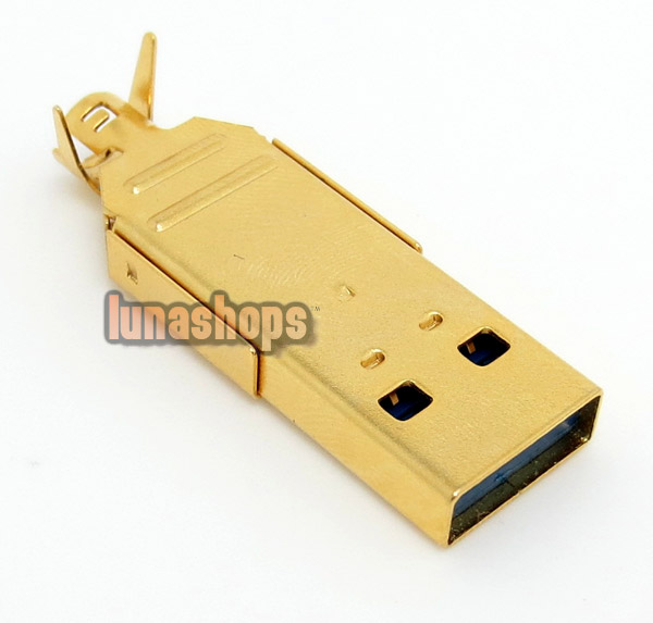 1pcs MPS HD-017 USB 3.0B Soldering Adapter Plug 24k Gold Plated Hifi For Diy