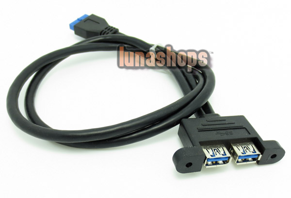 New 2 Ports USB 3.0 Female to Motherboard 20-Pin Header Female Extension Cable