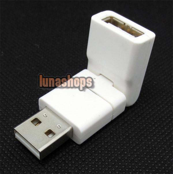 USB 2.0 Angle Male to Female 180 Rotating Cable Adapter