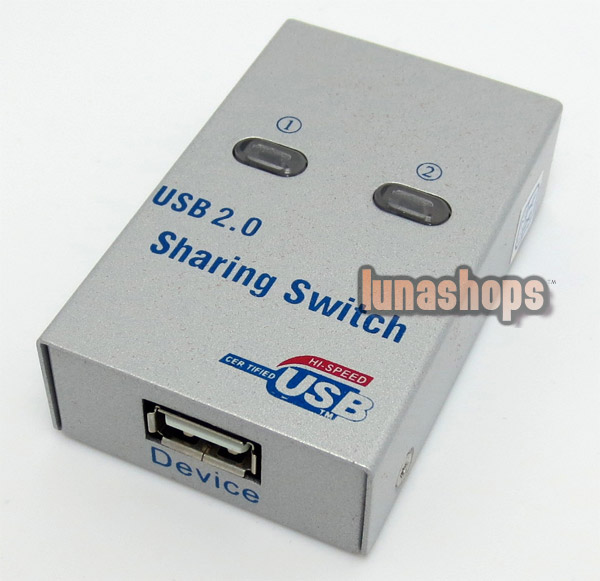 2 Port USB 2.0 Auto Sharing Switch Switcher Hub Box LED for PC Printer Scanner
