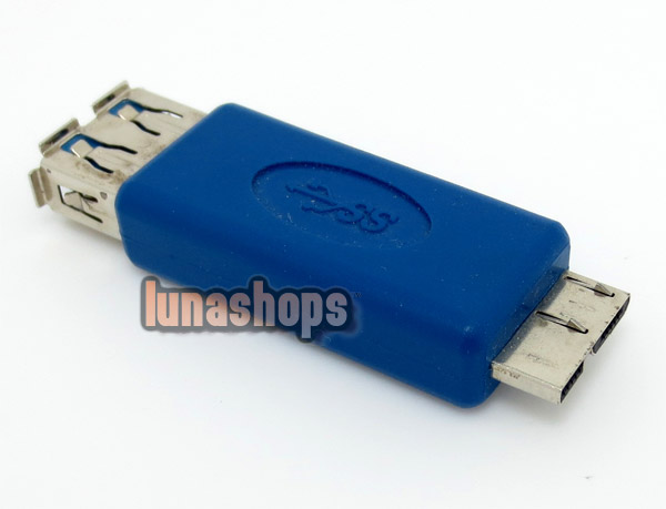 USB 3.0 B female to Micro B male converter adapter connector U4 blue
