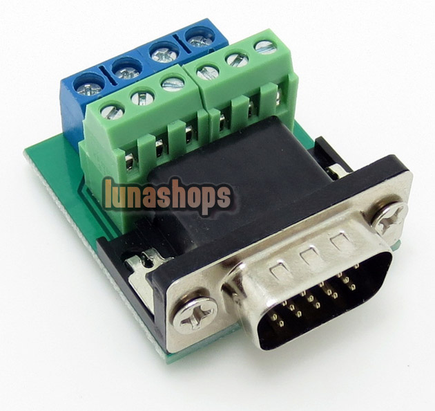Solderless Welding Free VGA Male Module With ID-Bit plug DIY 2*3+4pin Adapter