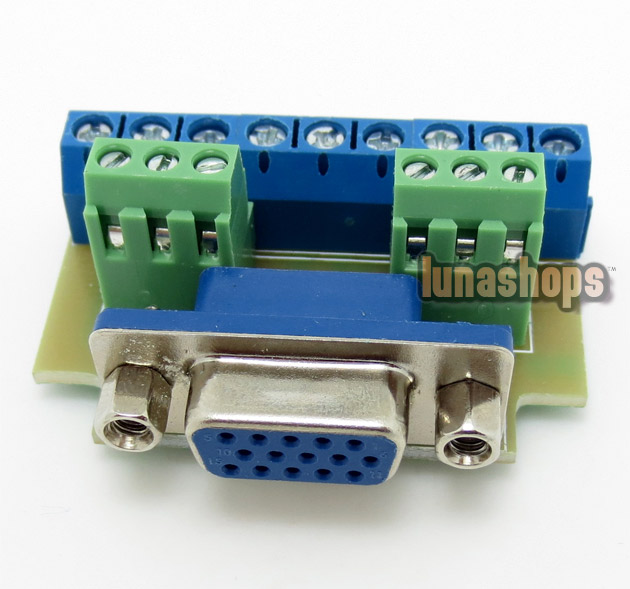 Solderless Welding Free 15 pins VGA Female Module With ID-Bit plug DIY 9+2*3 Adapter