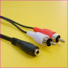 3.5 mm 3.5mm stereo female jack to 2 male RCA adapter cable