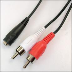 3.5 mm 3.5mm stereo female jack to 2 male RCA adapter cable