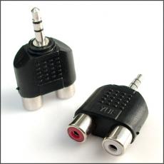 Male 3.5mm Plug to 2 RCA Female Jack Converter Adapter