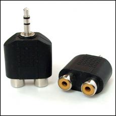 NEW Male 3.5mm Plug to 2 RCA Female Jack Converter Adapter