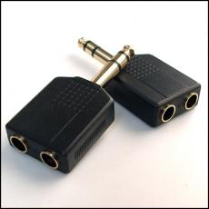 6.5mm male to 2 6.5mm Female Stereo Audio Adapter Convert