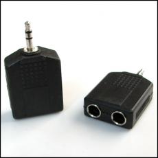 3.5mm male to 2 6.5mm Female Stereo Audio Adapter