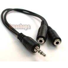 3.5mm Male to 2 Female Headphone Plug Splitter Adapter Cable 