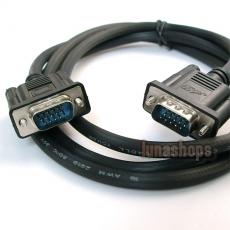 Black SVGA VGA To VGA Monitor MM Male To Male Extension Cable